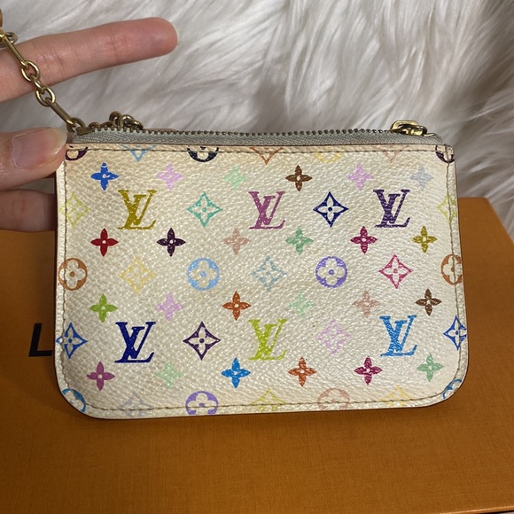 Louis Vuitton White Multicolor Pochette Cles Key Pouch - Picture 2 of 9